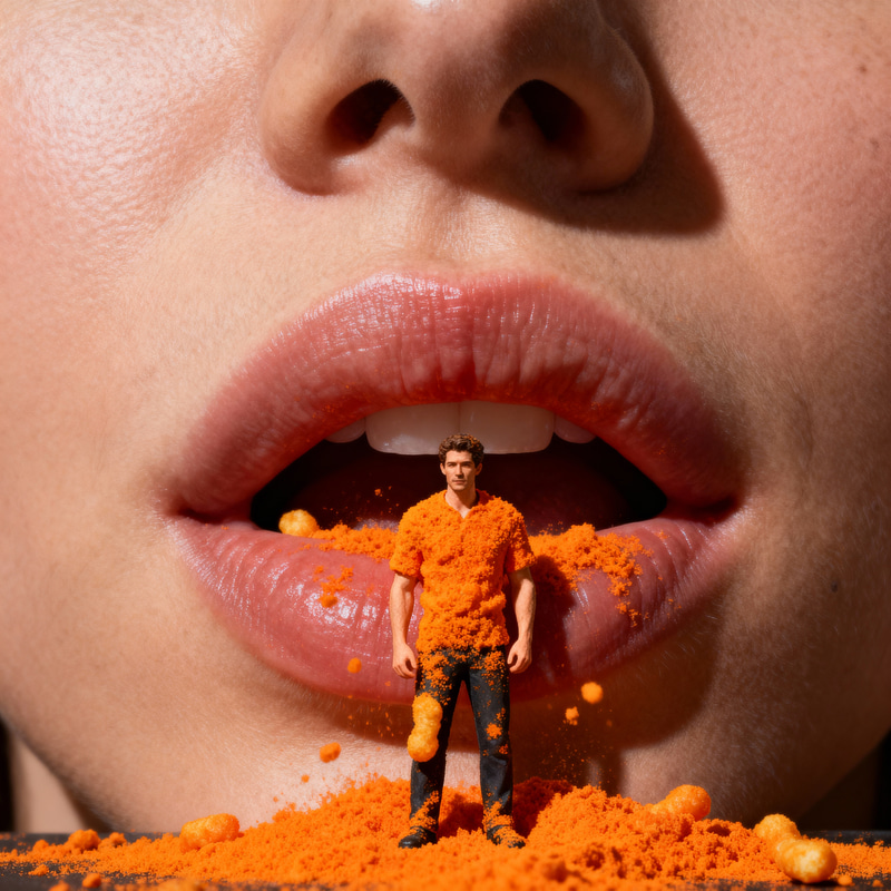 Giant Woman Susy Ready to Swallow Tiny Man Giant Woman Susy Ready to Swallow Tiny Man