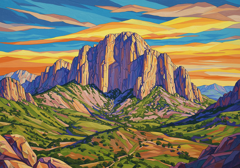 Guadalupe Mountains National Park Art in Neo Cubism Guadalupe Mountains National Park Art in Neo Cubism