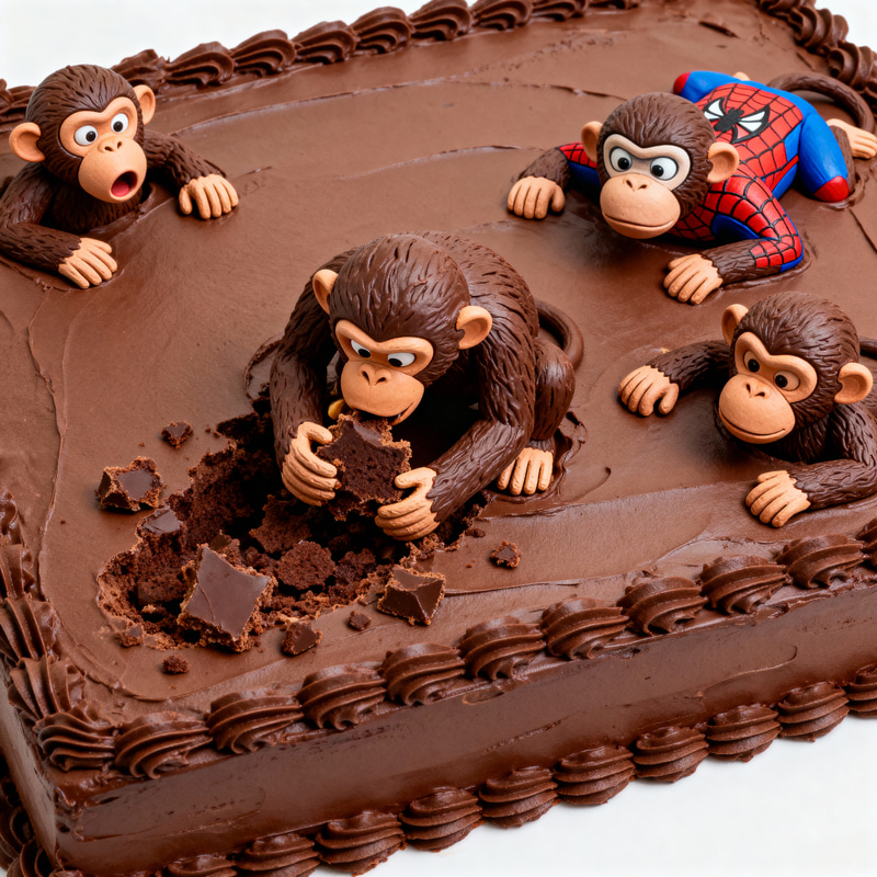 Monkey-Themed Chocolate Sheet Cake for Any Occasion