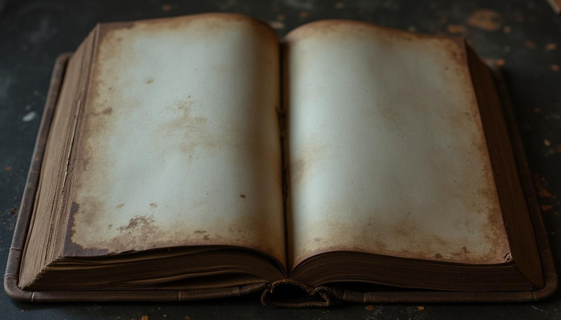 Explore an Ancient Book with Blank Pages Explore an Ancient Book with Blank Pages