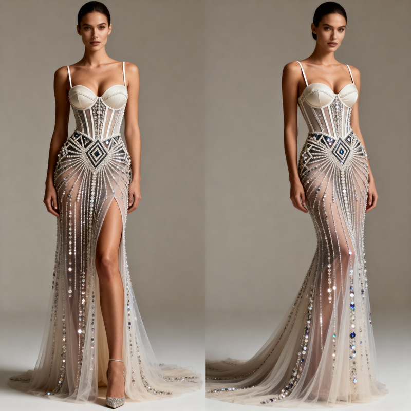 Couture-Inspired Dress Pattern - Elegant Design Couture-Inspired Dress Pattern - Elegant Design