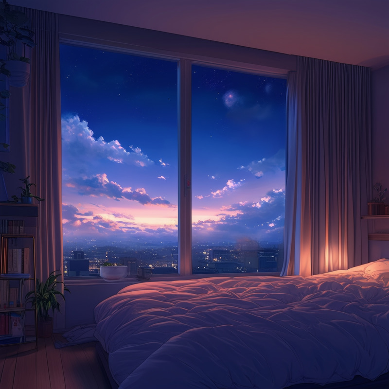 Cozy Anime Bedroom at Night | Serene Lofi Atmosphere Cozy Anime Bedroom at Night | Serene Lofi Atmosphere