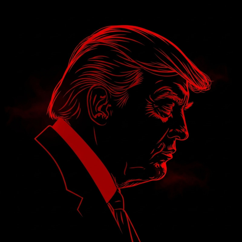 Sinister Trump Outline in Red Sinister Trump Outline in Red