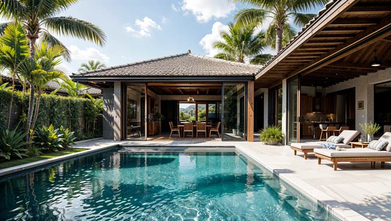 Tropical Outdoor Pool Area Design Ideas Tropical Outdoor Pool Area Design Ideas