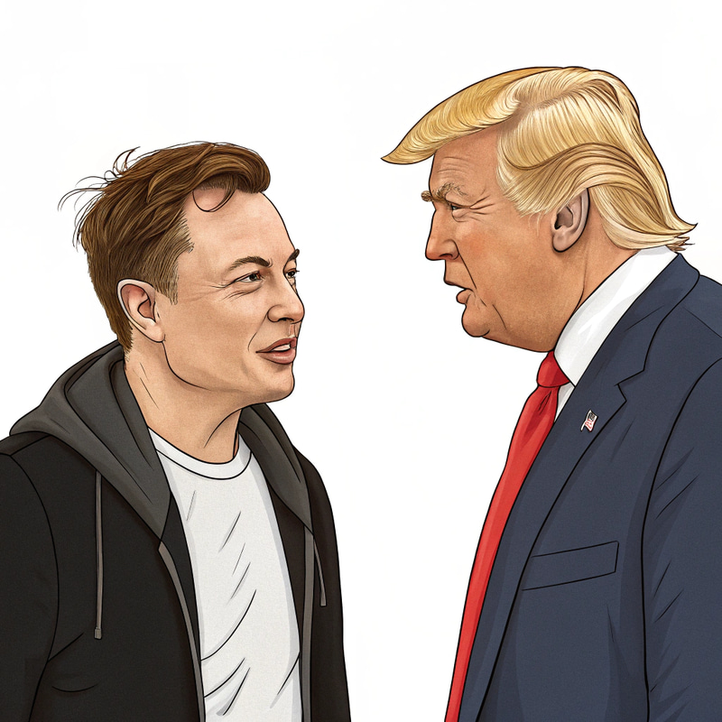 Elon Musk and Donald Trump: A Creative Drawing Elon Musk and Donald Trump: A Creative Drawing