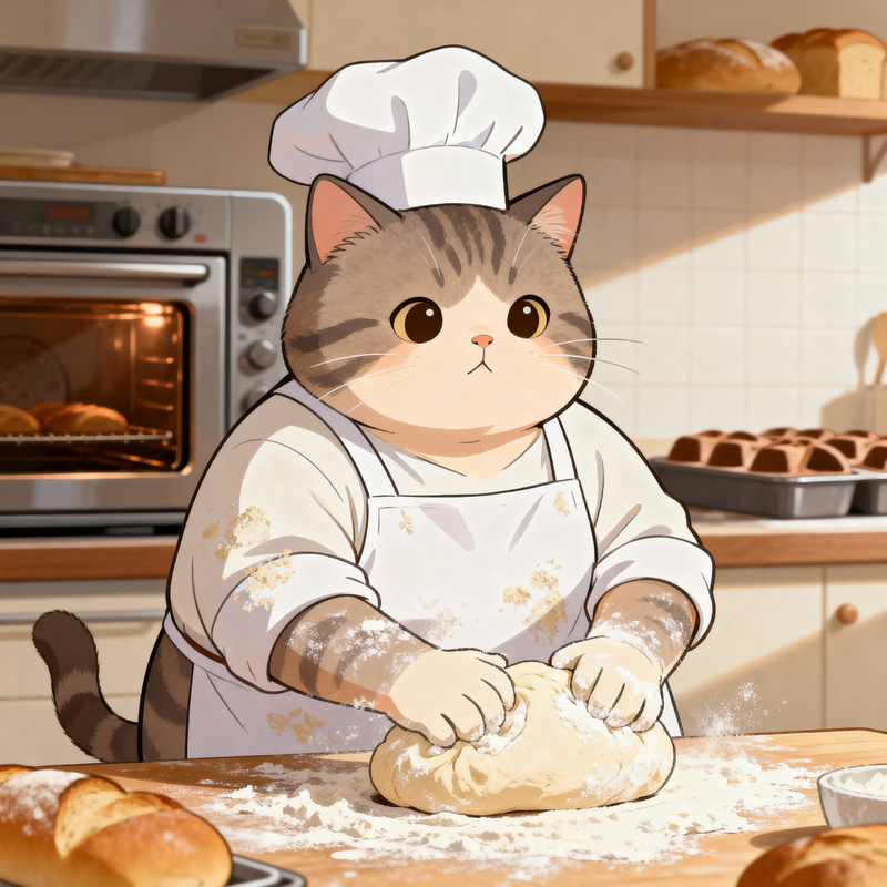 Cat as a Chef: Human Body, Cat Face Cat as a Chef: Human Body, Cat Face