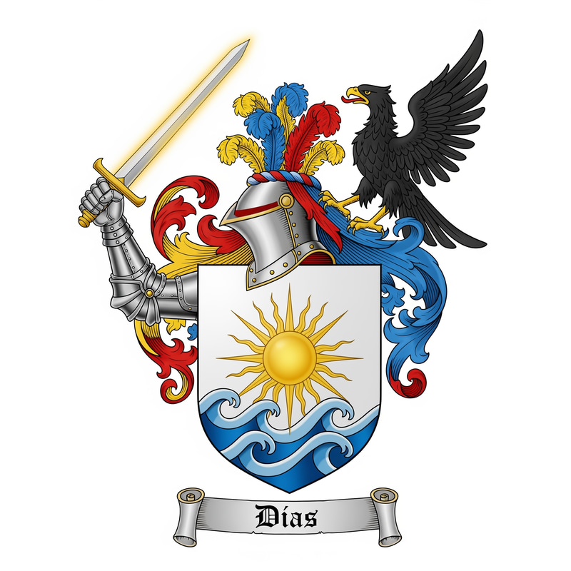 Mystical Heraldic Coat of Arms of the Dias Family Mystical Heraldic Coat of Arms of the Dias Family