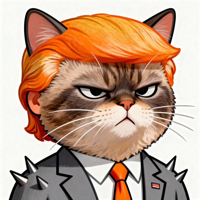 Grumpy Cat Meets Donald Trump: A Unique Cartoon Grumpy Cat Meets Donald Trump: A Unique Cartoon