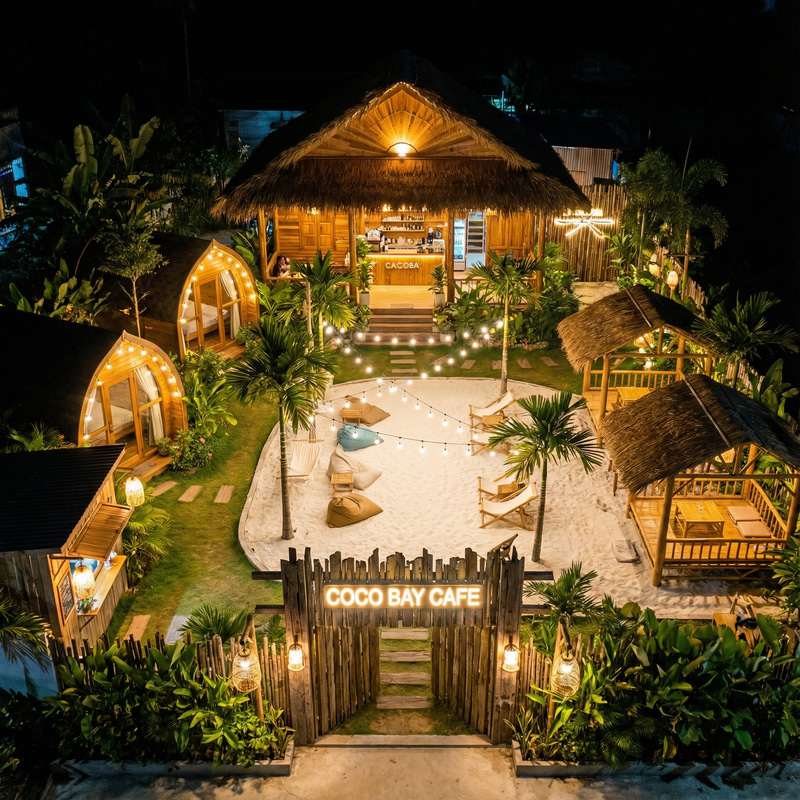 Beach-Style Cafe Design for Tropical Vibes