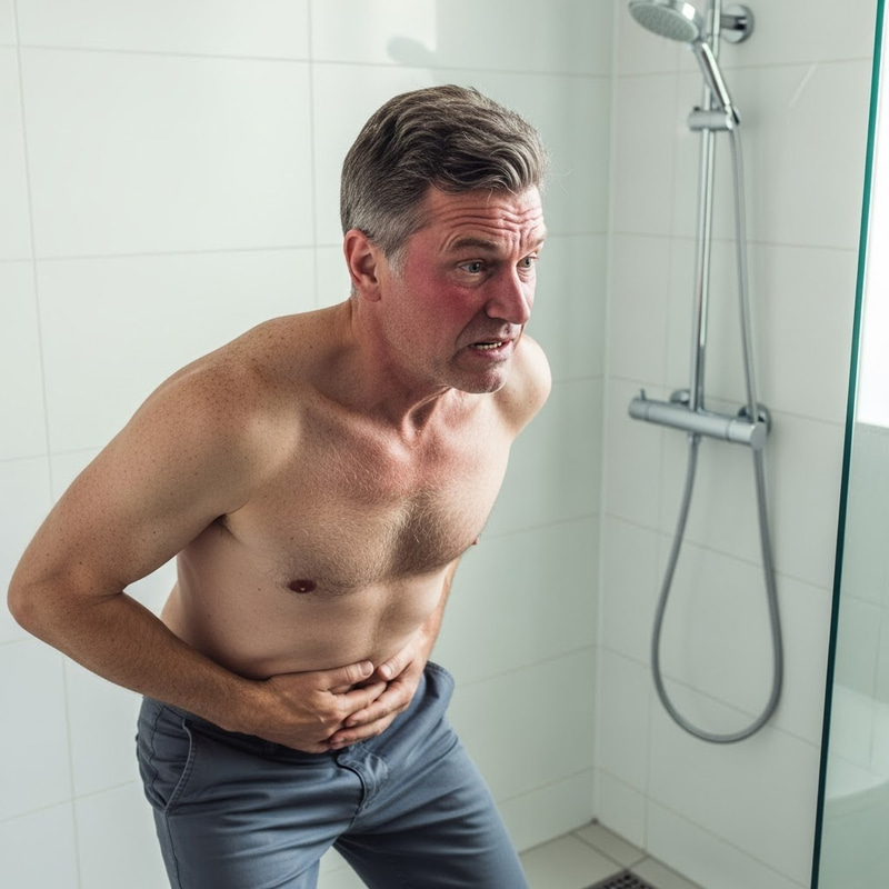 Humorous Struggles: Guy Pooping with Difficulties Humorous Struggles: Guy Pooping with Difficulties