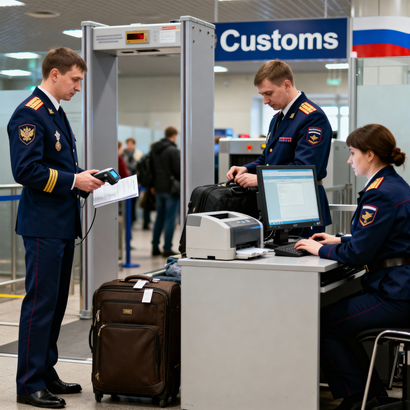 Russian Customs Service Workers in Action Russian Customs Service Workers in Action