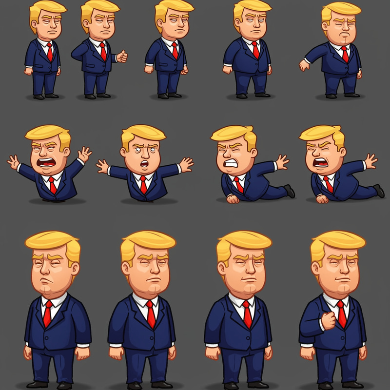 Trump Character Sprite Sheet Animation Trump Character Sprite Sheet Animation