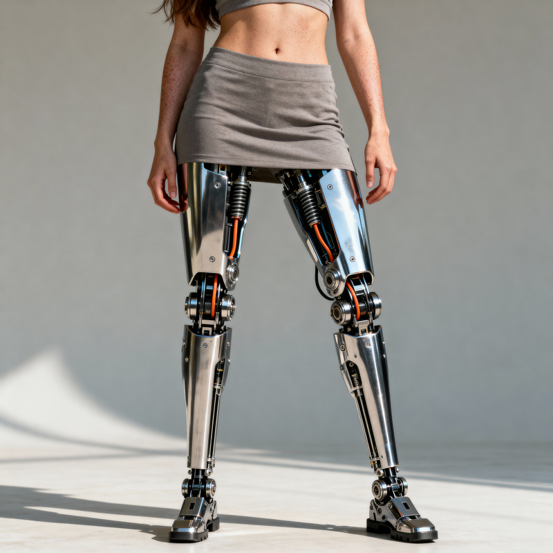 Cyborg Woman with Advanced Prosthetic Legs Cyborg Woman with Advanced Prosthetic Legs