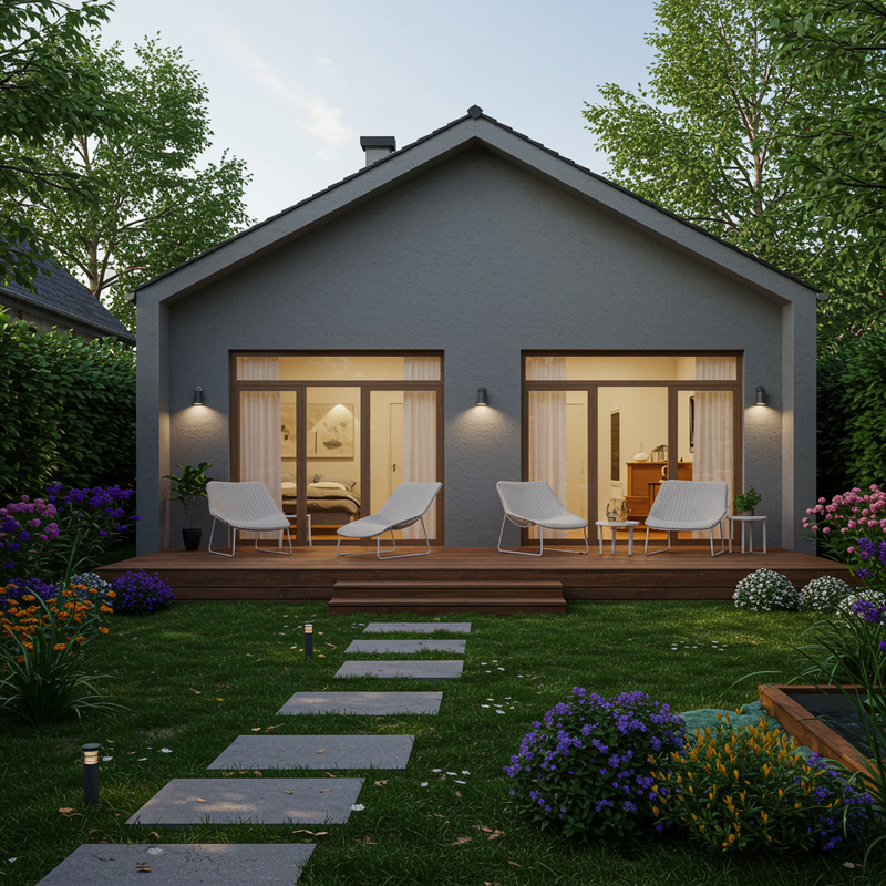 Modern Small House with Garden Modern Small House with Garden