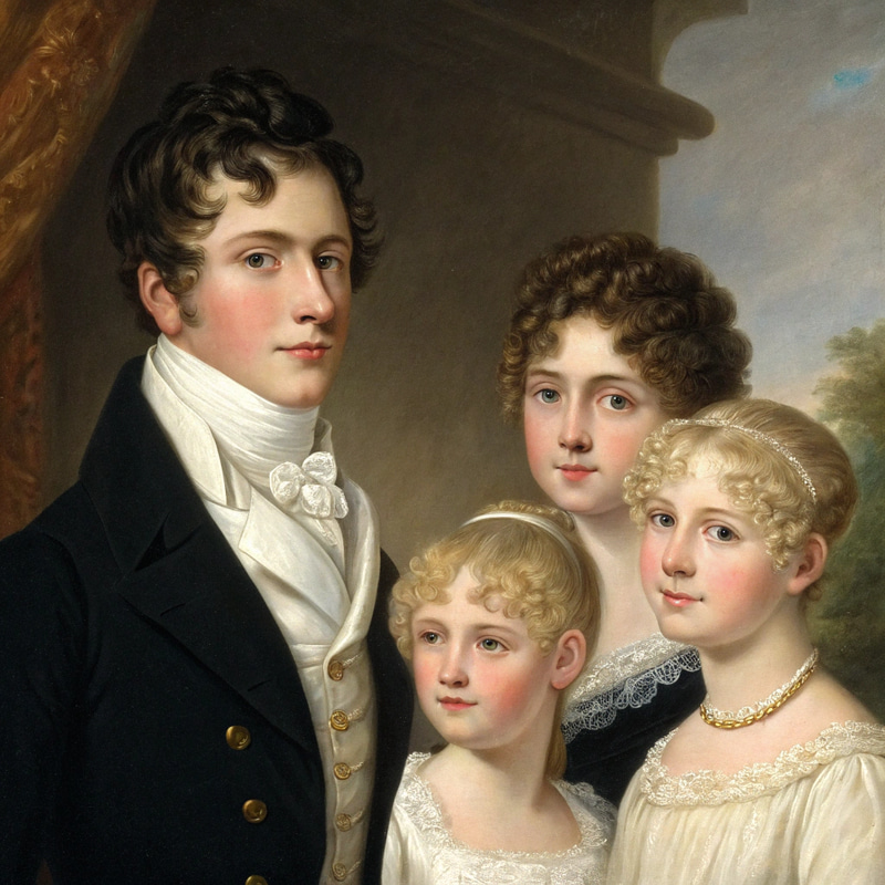 Regency Family Portrait of Five Brothers Regency Family Portrait of Five Brothers
