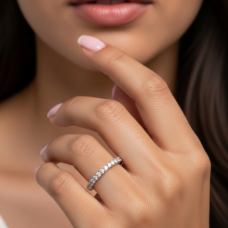 Elegant Round Cut Diamond Eternity Ring