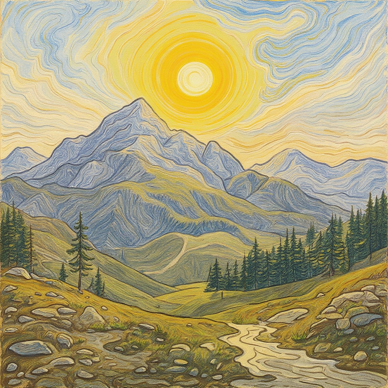 Abstract Impressionist Landscape in Monet's Style Abstract Impressionist Landscape in Monet's Style