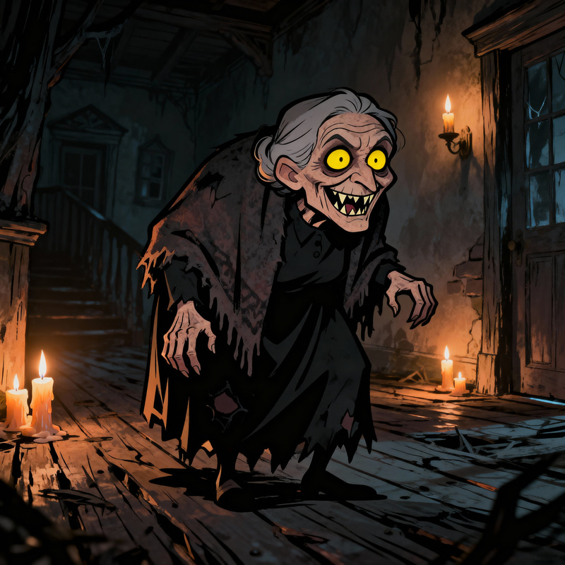 Scary Cartoon Granny: Creepy Character Design