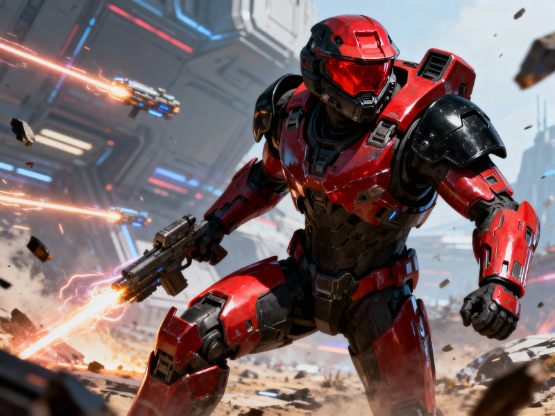 Red & Black Halo Spartan Armor Design