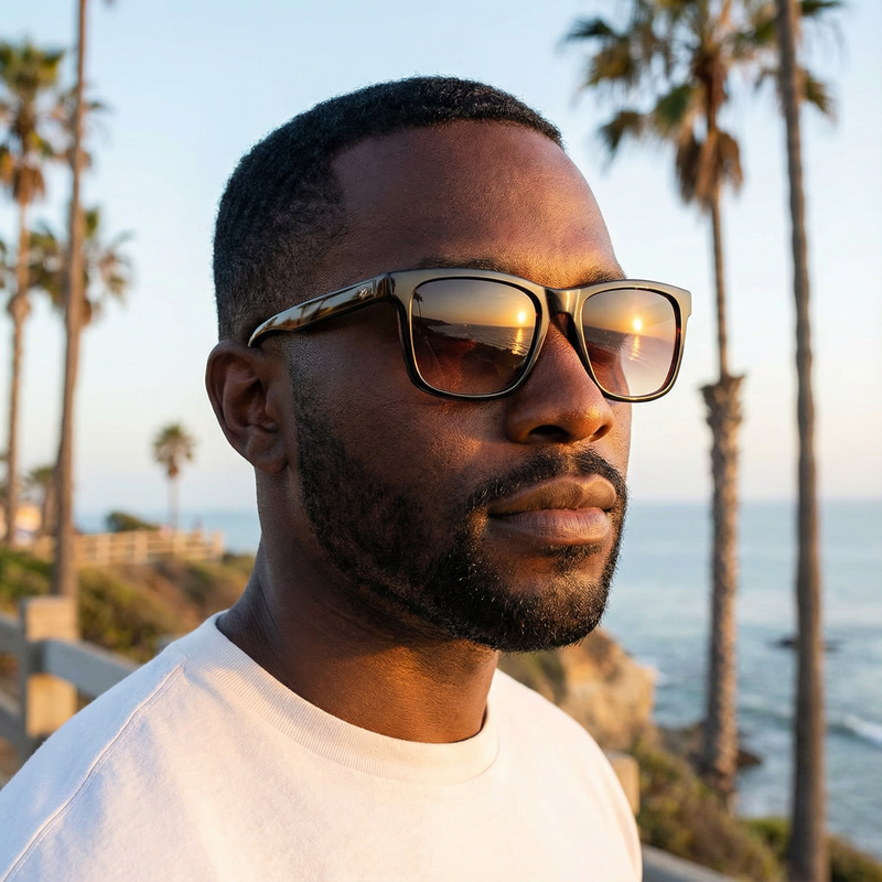 Stylish Black Man in Spectrims Sunglasses Stylish Black Man in Spectrims Sunglasses