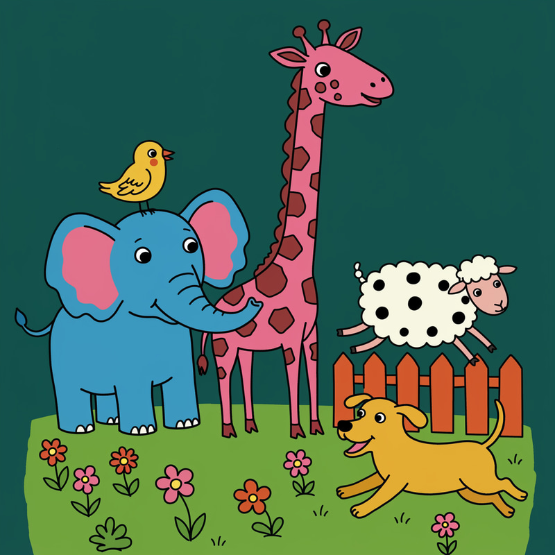 Naif Style Animal Drawings Naif Style Animal Drawings