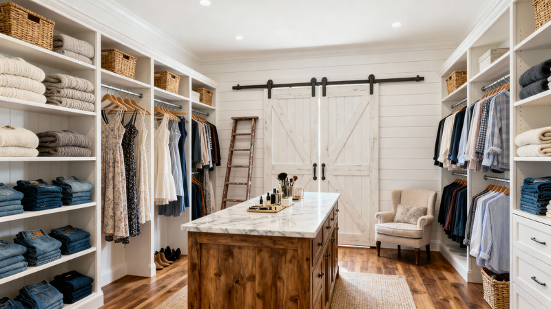 Stunning Farmhouse Walk-in Closet Design Ideas Stunning Farmhouse Walk-in Closet Design Ideas