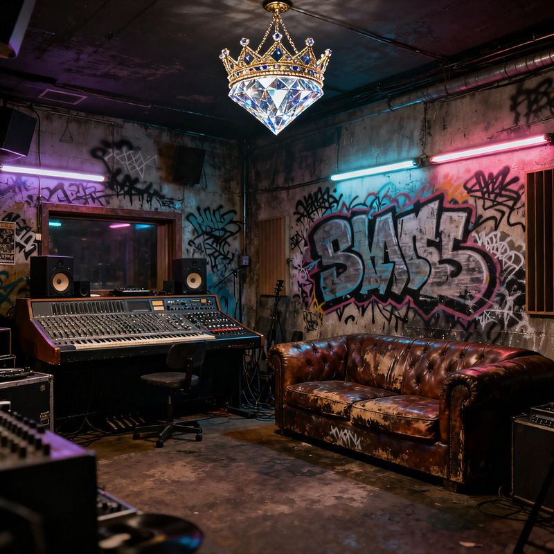 Urban Retro Music Studio with Diamond Crown Urban Retro Music Studio with Diamond Crown