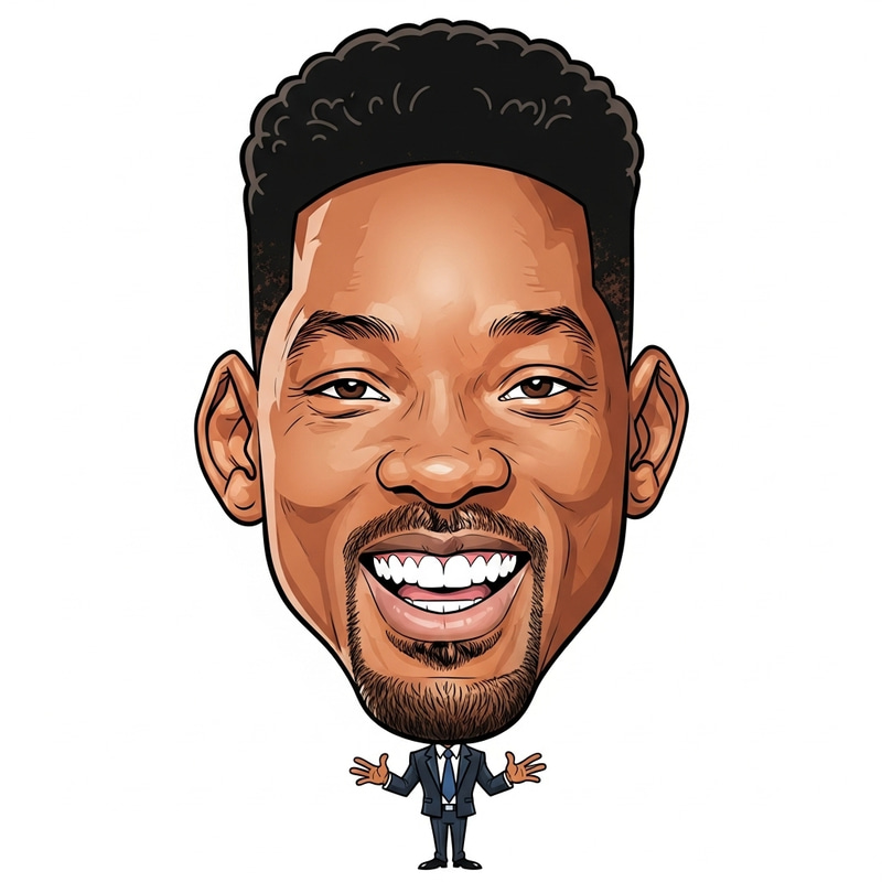 Will Smith Funny Face Caricature Art