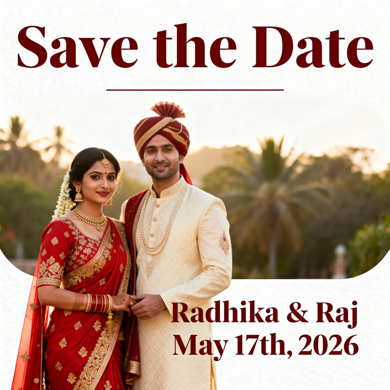 Save the Date: Radhika & Raj's Traditional Wedding
