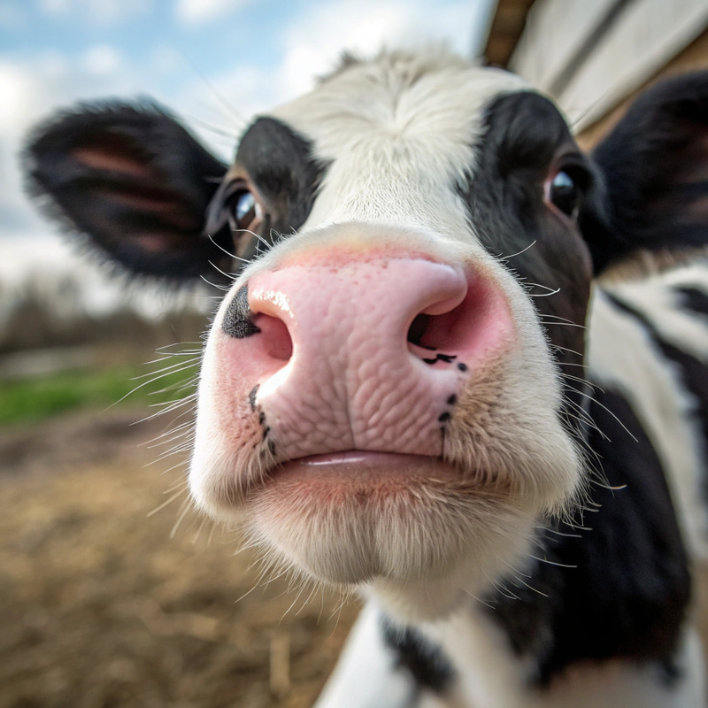 Close-Up of a Realistic Baby Cow with Pink Nose Close-Up of a Realistic Baby Cow with Pink Nose
