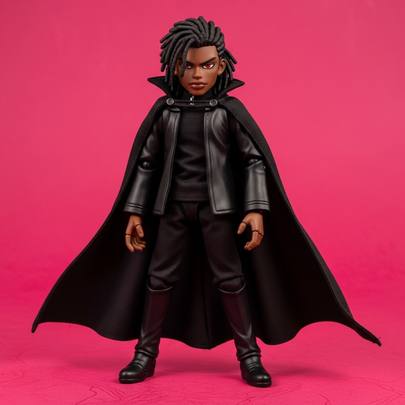 Anime Puppet of a Black Guy in All Black Anime Puppet of a Black Guy in All Black