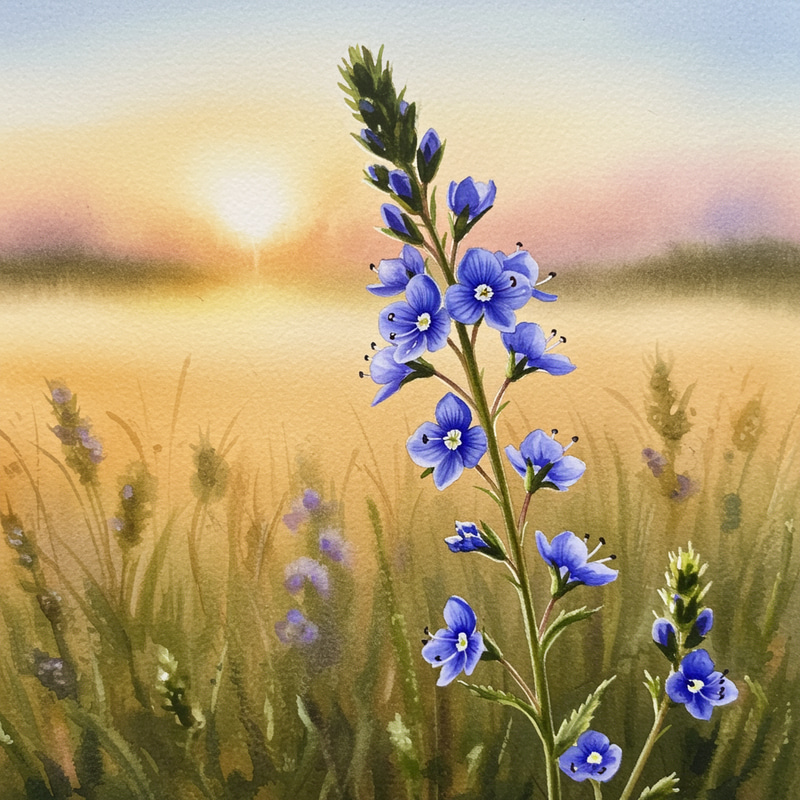 Beautiful Veronica Flower Watercolor Art Beautiful Veronica Flower Watercolor Art