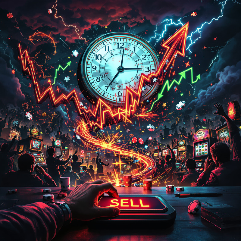Surreal Stock Market Mayhem: Neon Chaos