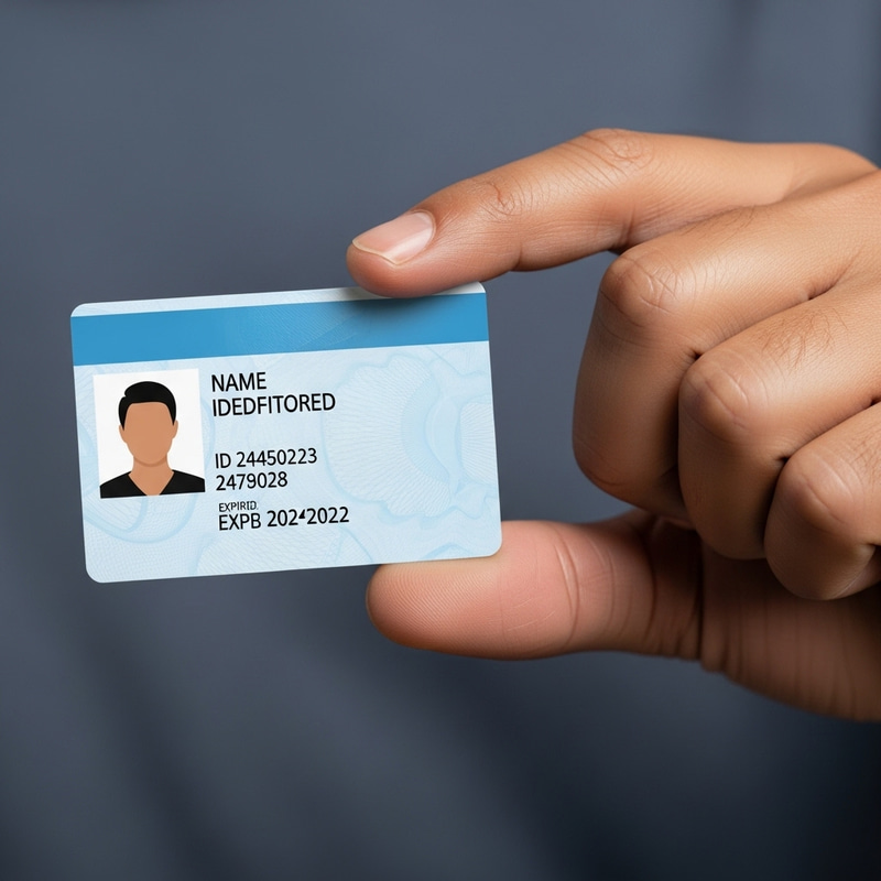 Hand Holding ID: Brown Skin Tone Hand Holding ID: Brown Skin Tone