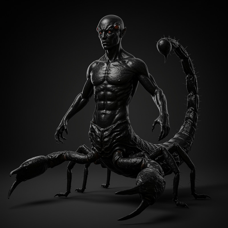 Black Scorpion Human Hybrid Creature Black Scorpion Human Hybrid Creature