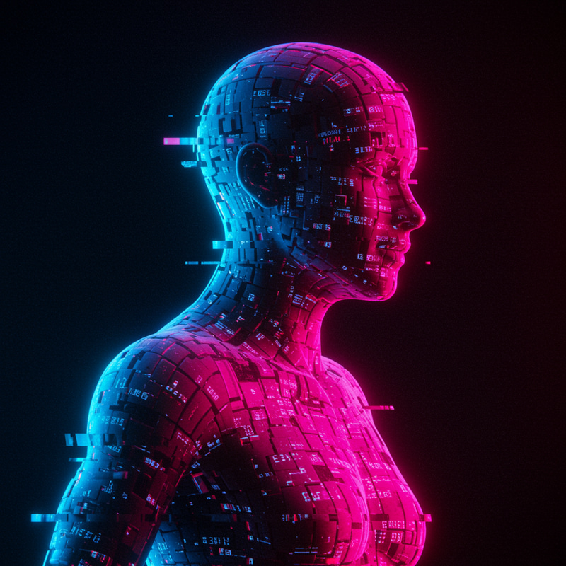 Glitched Modern High-Tech Figure Glitched Modern High-Tech Figure