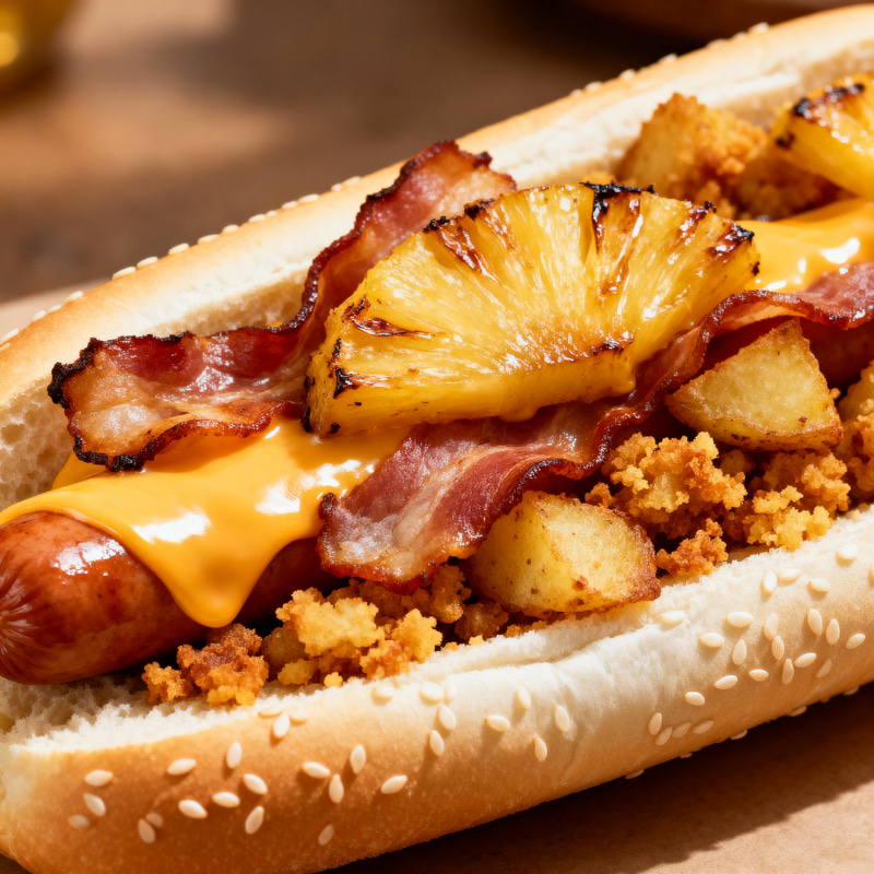 Delicious 30cm Hot Dog with Unique Toppings Delicious 30cm Hot Dog with Unique Toppings