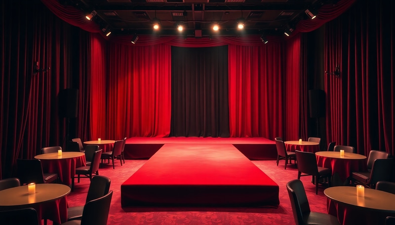 Charming Cabaret Stage Setup for Memorable Events Charming Cabaret Stage Setup for Memorable Events