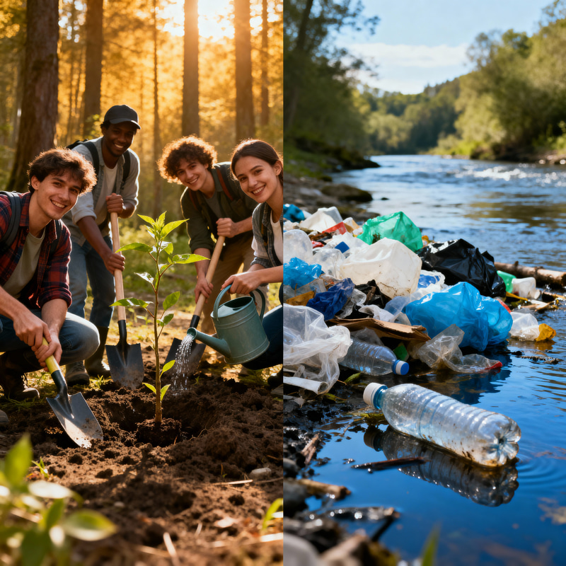 Exploring Positive and Negative Environmental Actions Exploring Positive and Negative Environmental Actions