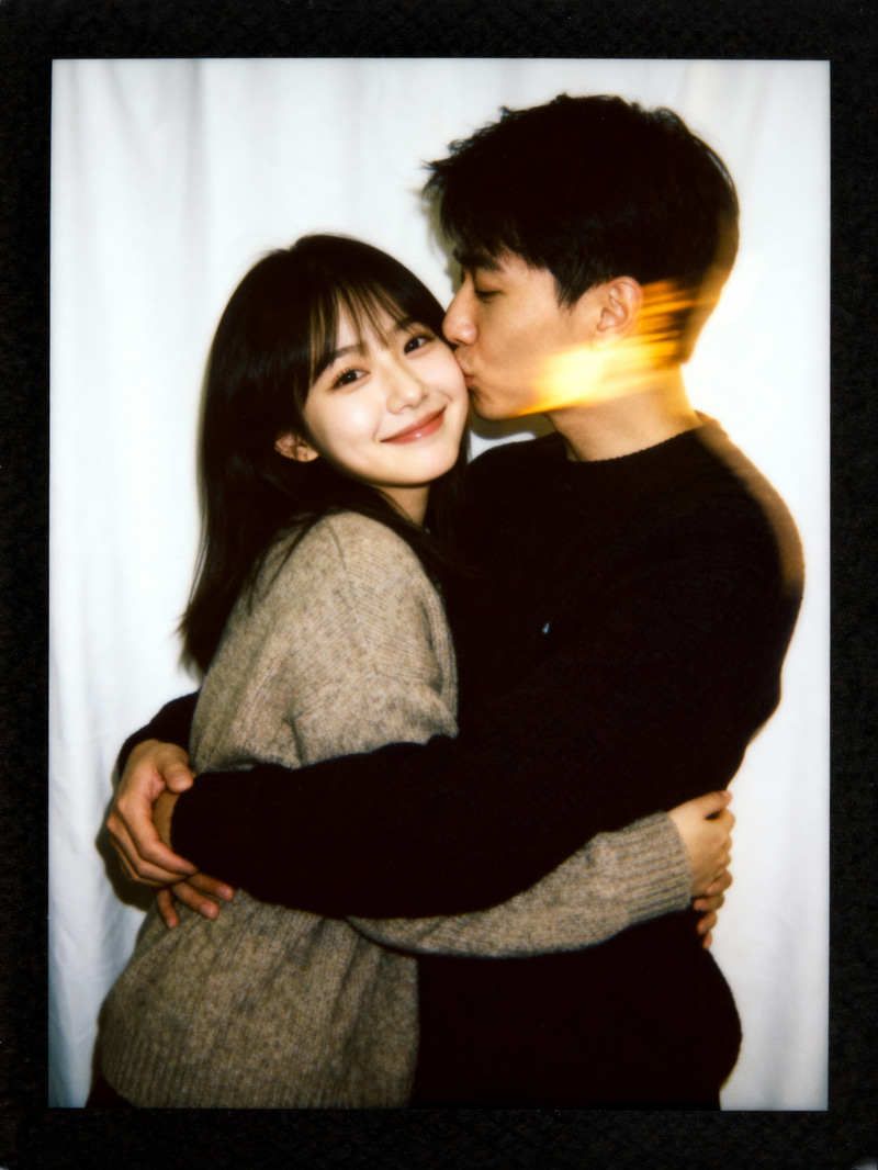 Authentic Polaroid-Style Photo of a Couple Authentic Polaroid-Style Photo of a Couple