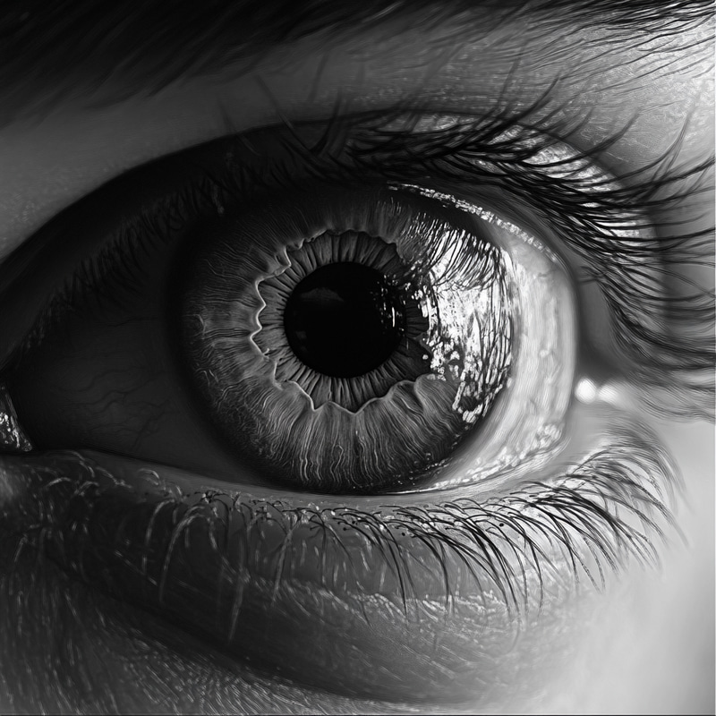 High Definition Grey Eye Pupil Enhancement