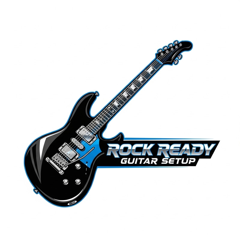 Rock Ready Guitar Setup Logo Design Rock Ready Guitar Setup Logo Design