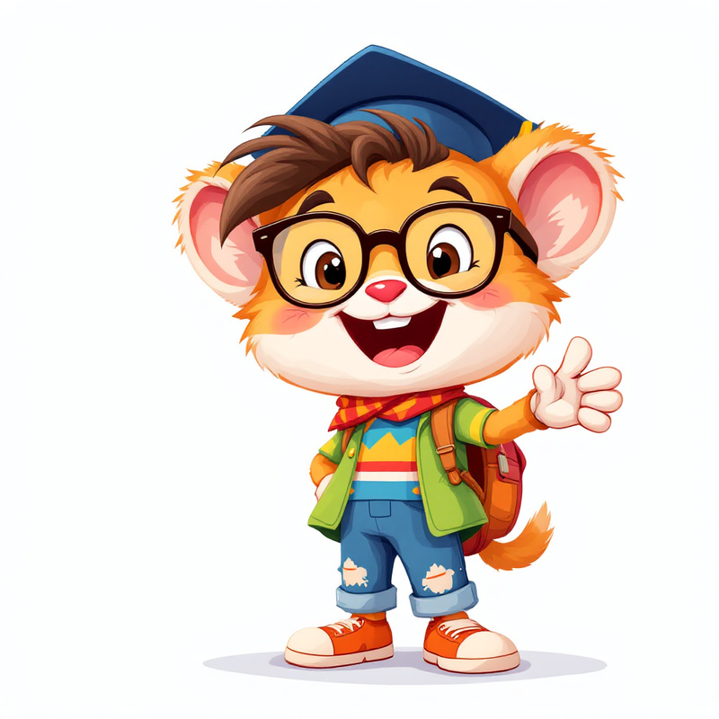 Budding Scholars: Playful Cartoon Mascot Budding Scholars: Playful Cartoon Mascot