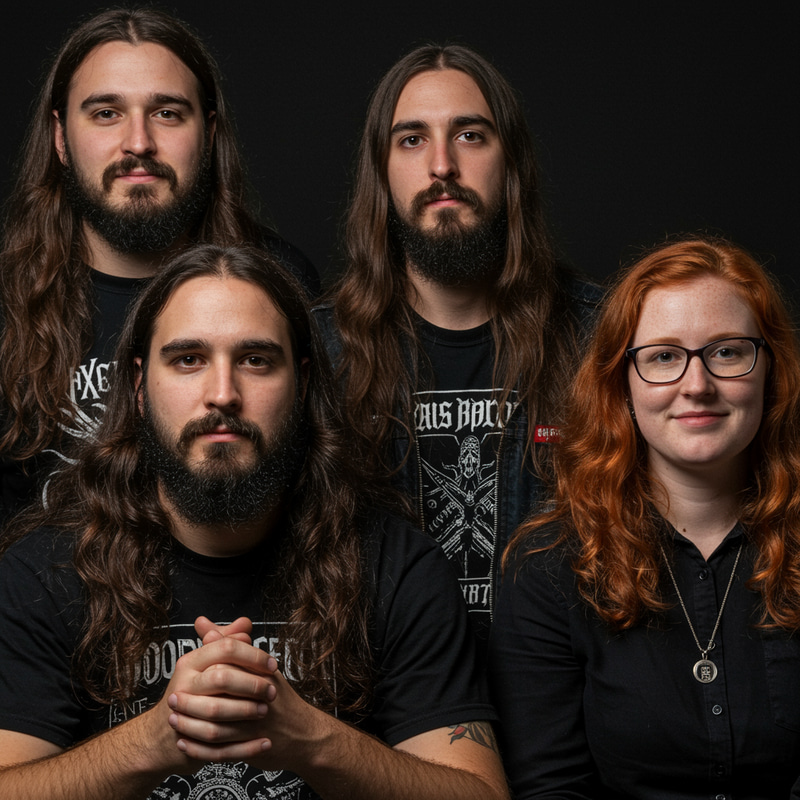 Diverse Group of Friends: Long Hair and Beards