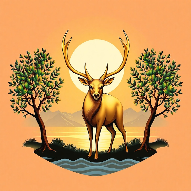 Golden-Antlered Deer: Symbol of Peace and Prosperity Golden-Antlered Deer: Symbol of Peace and Prosperity