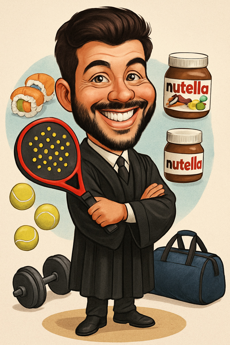 Fun Caricature Art of a Lawyer with Cool Accessories