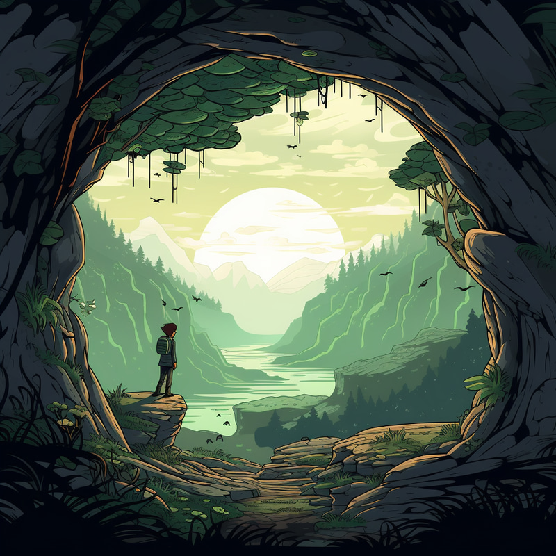 Explore the Forest from a Cave View Explore the Forest from a Cave View