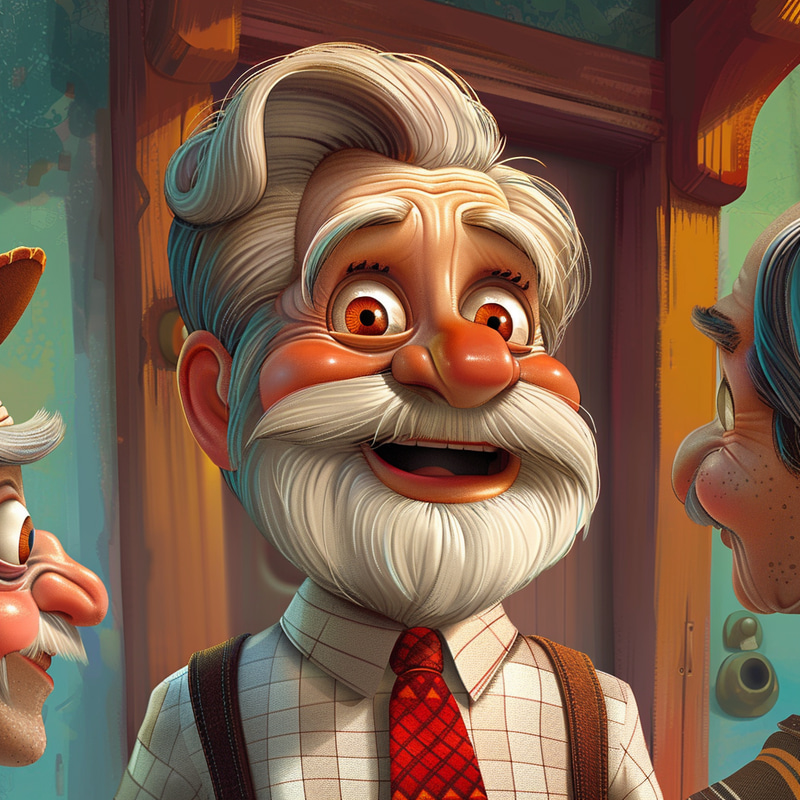 Joyful Whimsy: Cartoon Mexican Man's Laughter Joyful Whimsy: Cartoon Mexican Man's Laughter