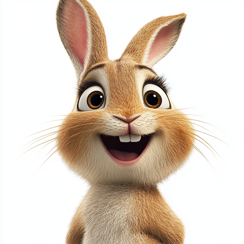 Excited Brown Rabbit Cartoon Image Excited Brown Rabbit Cartoon Image