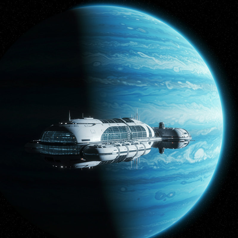 Floating Hotel on Blue Gas Giant Floating Hotel on Blue Gas Giant